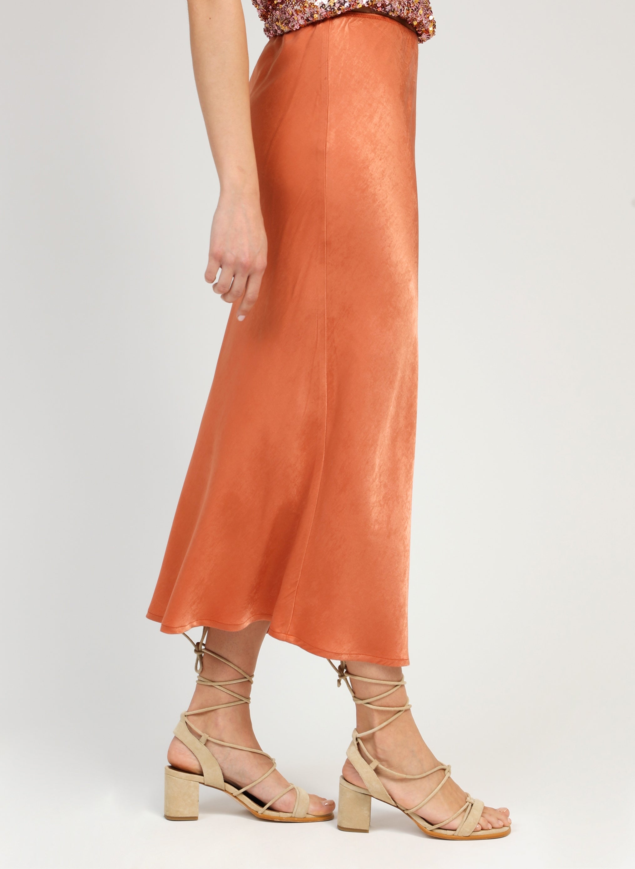 GALVINE MIDI SKIRT terracotta