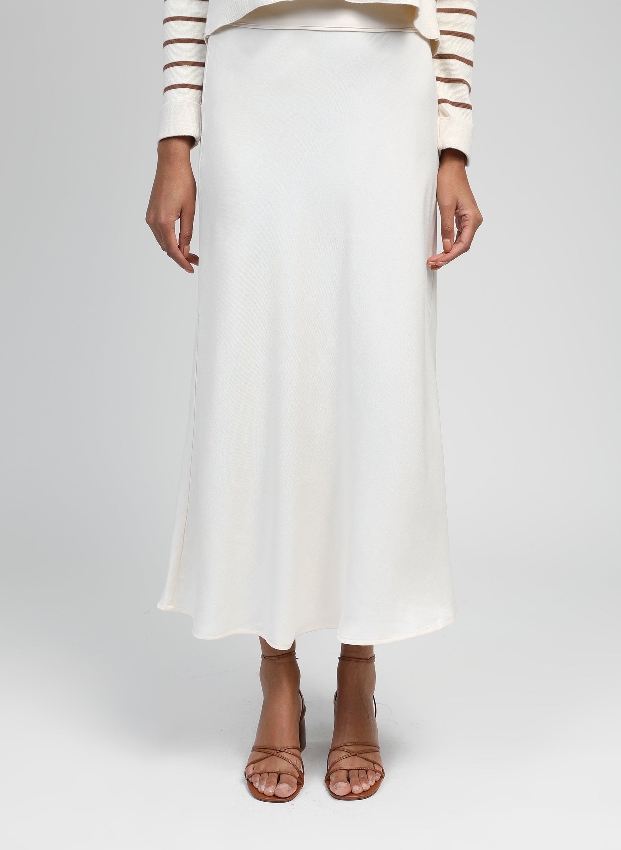 GALVY MIDI SKIRT ecru