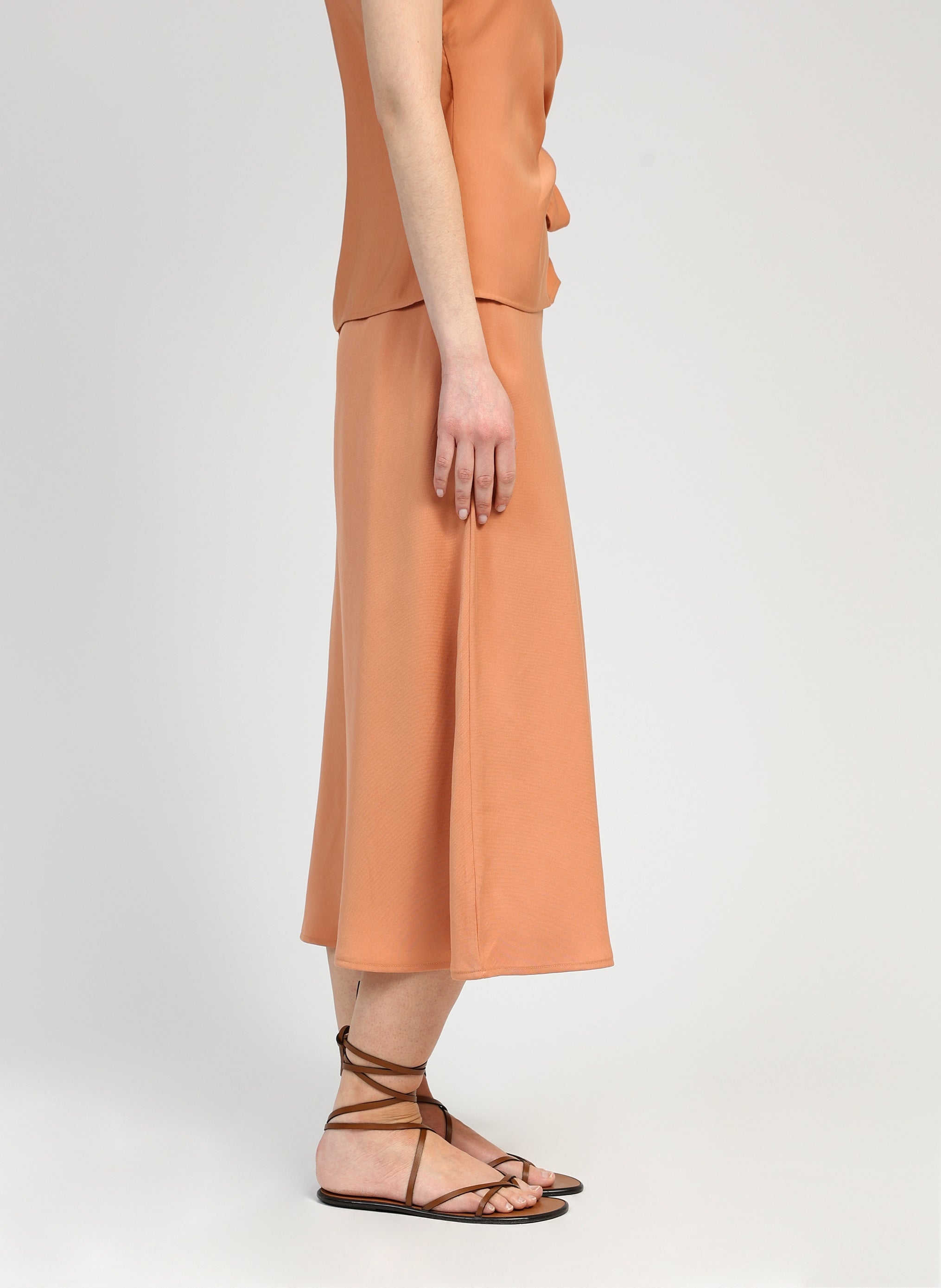 GALVY MIDI SKIRT terracotta