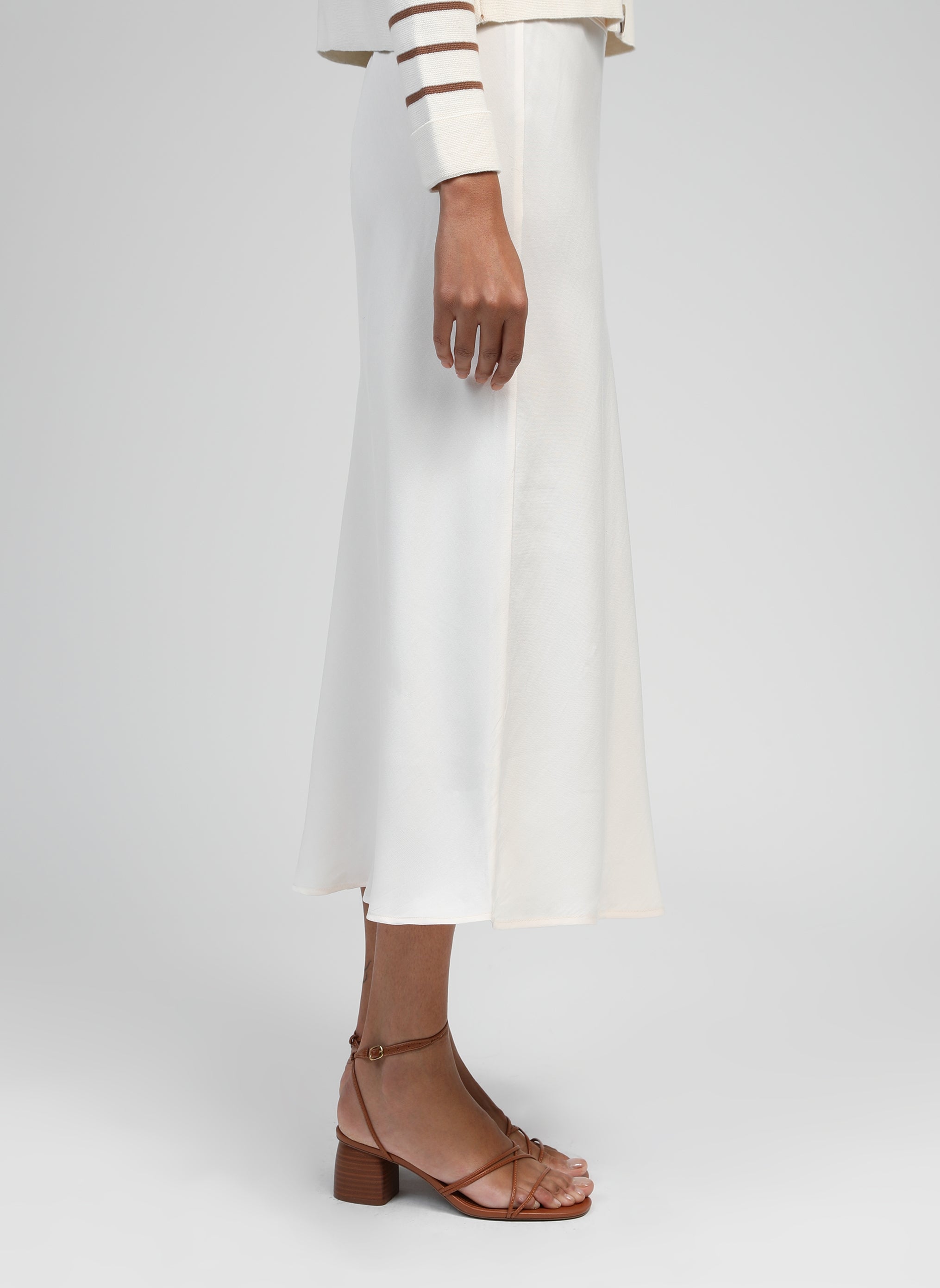 GALVY MIDI SKIRT ecru