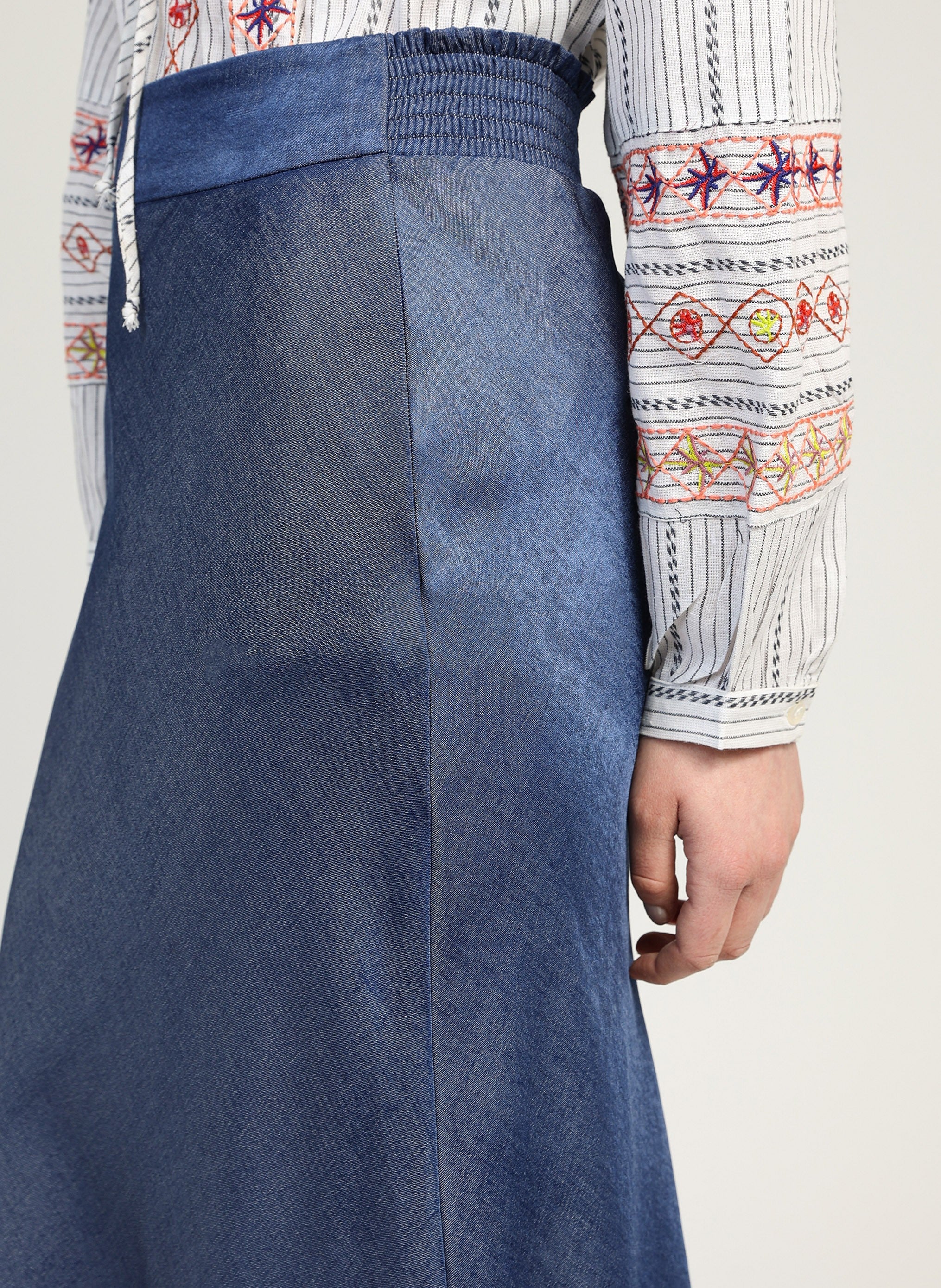 JUPE MIDI GANDIA indigo