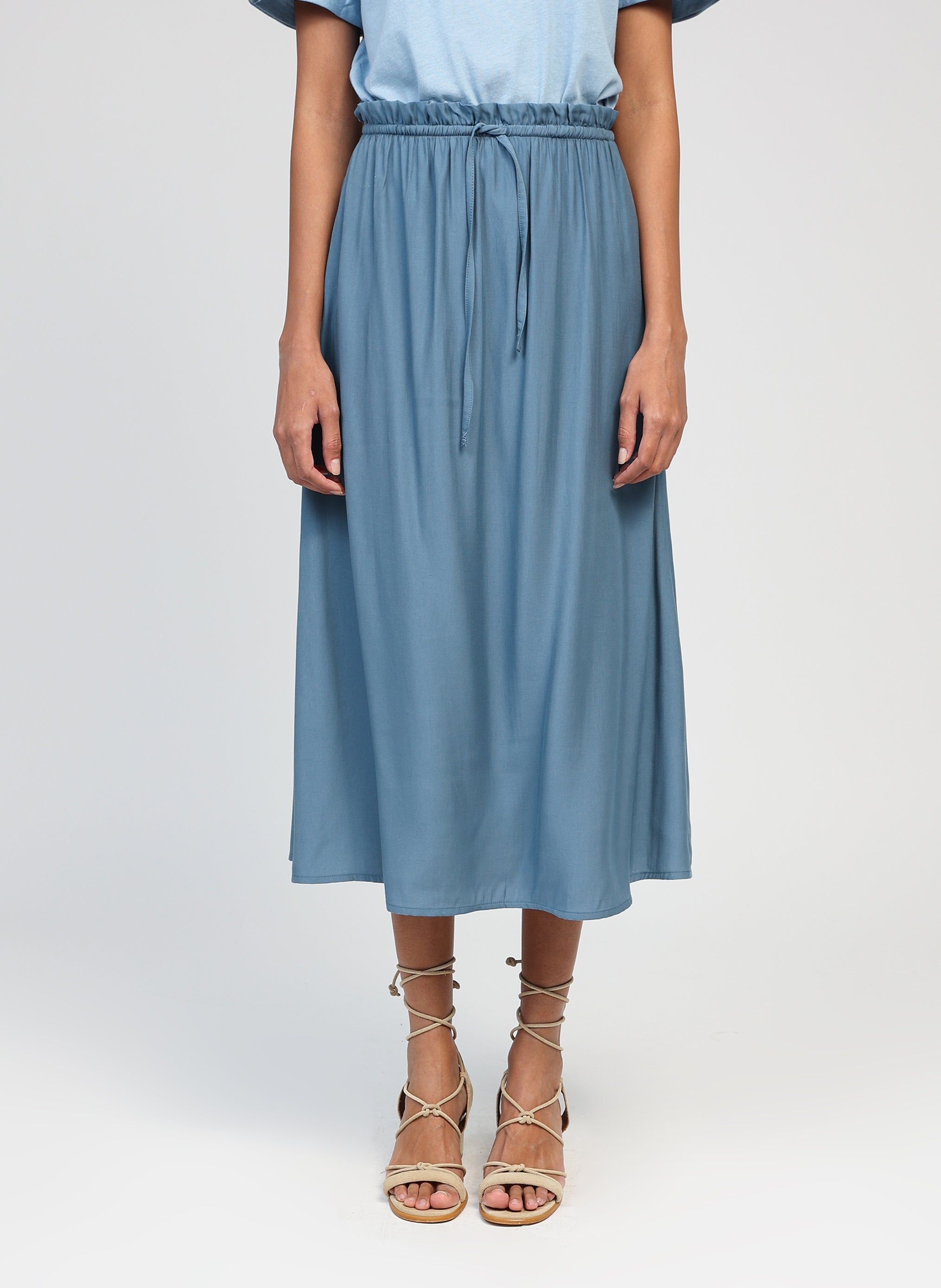 GANELIA MIDI SKIRT azure