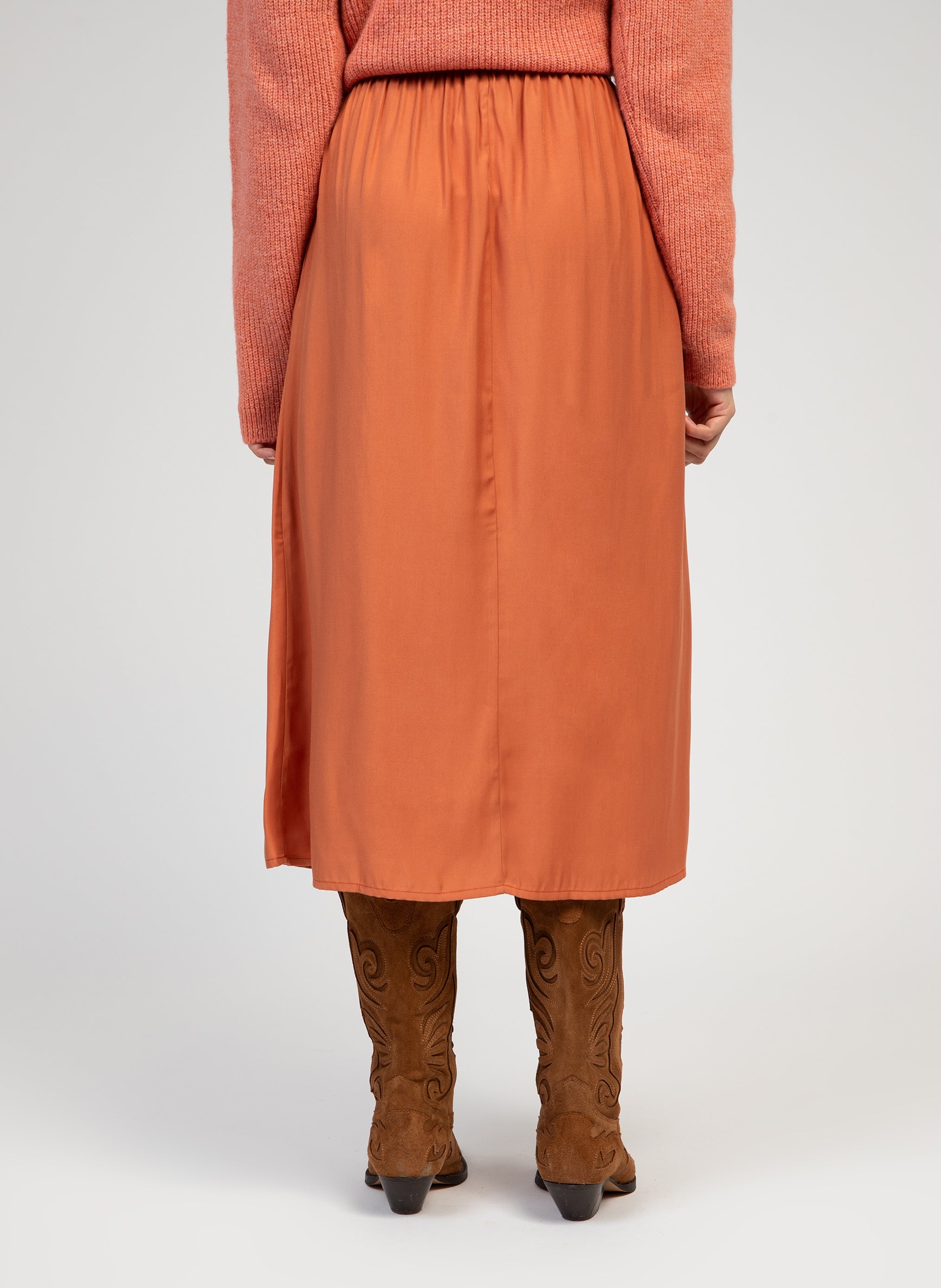 JUPE MIDI GANELIA terracotta