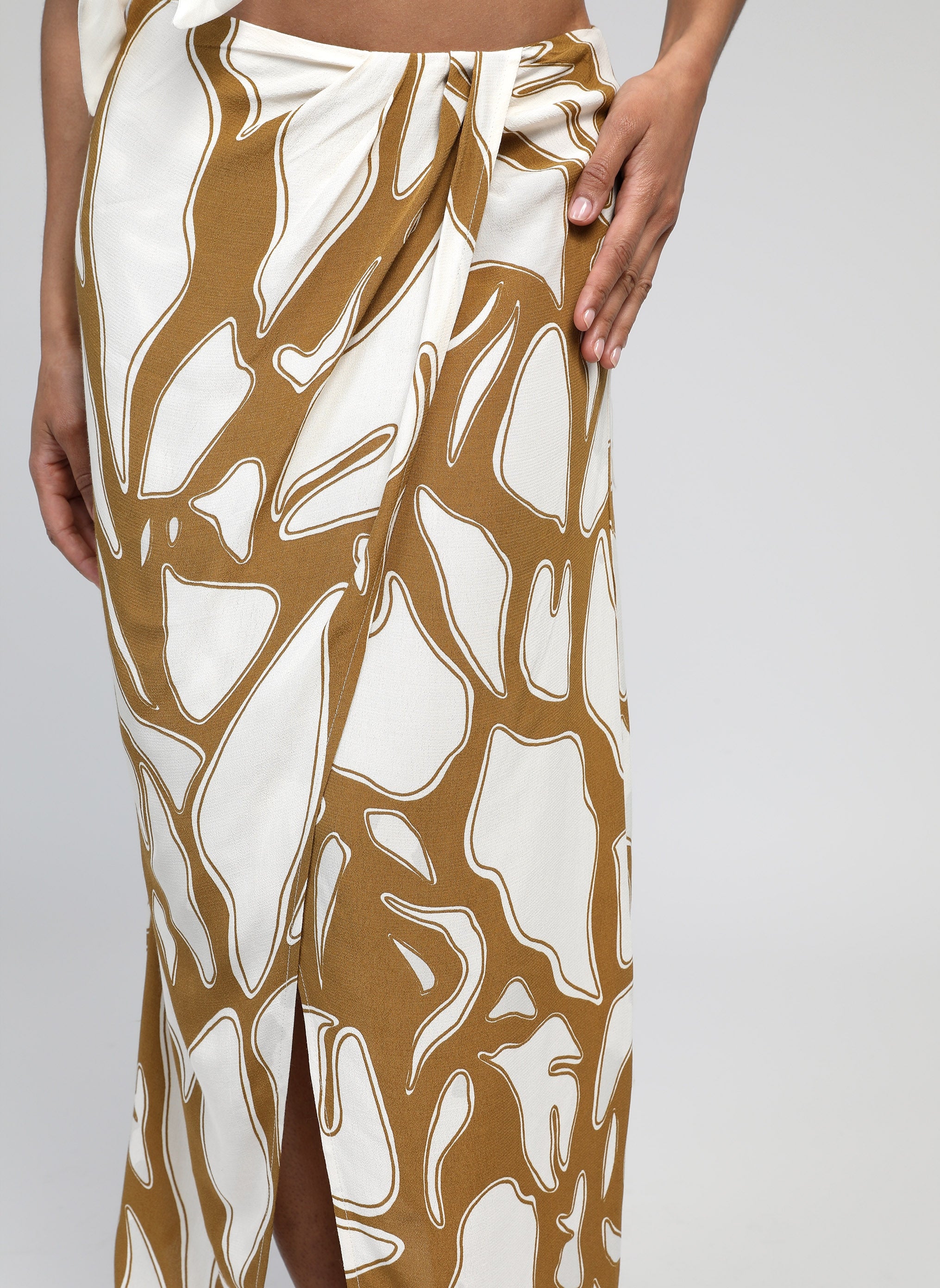 GERIC LONG SKIRT olive flame