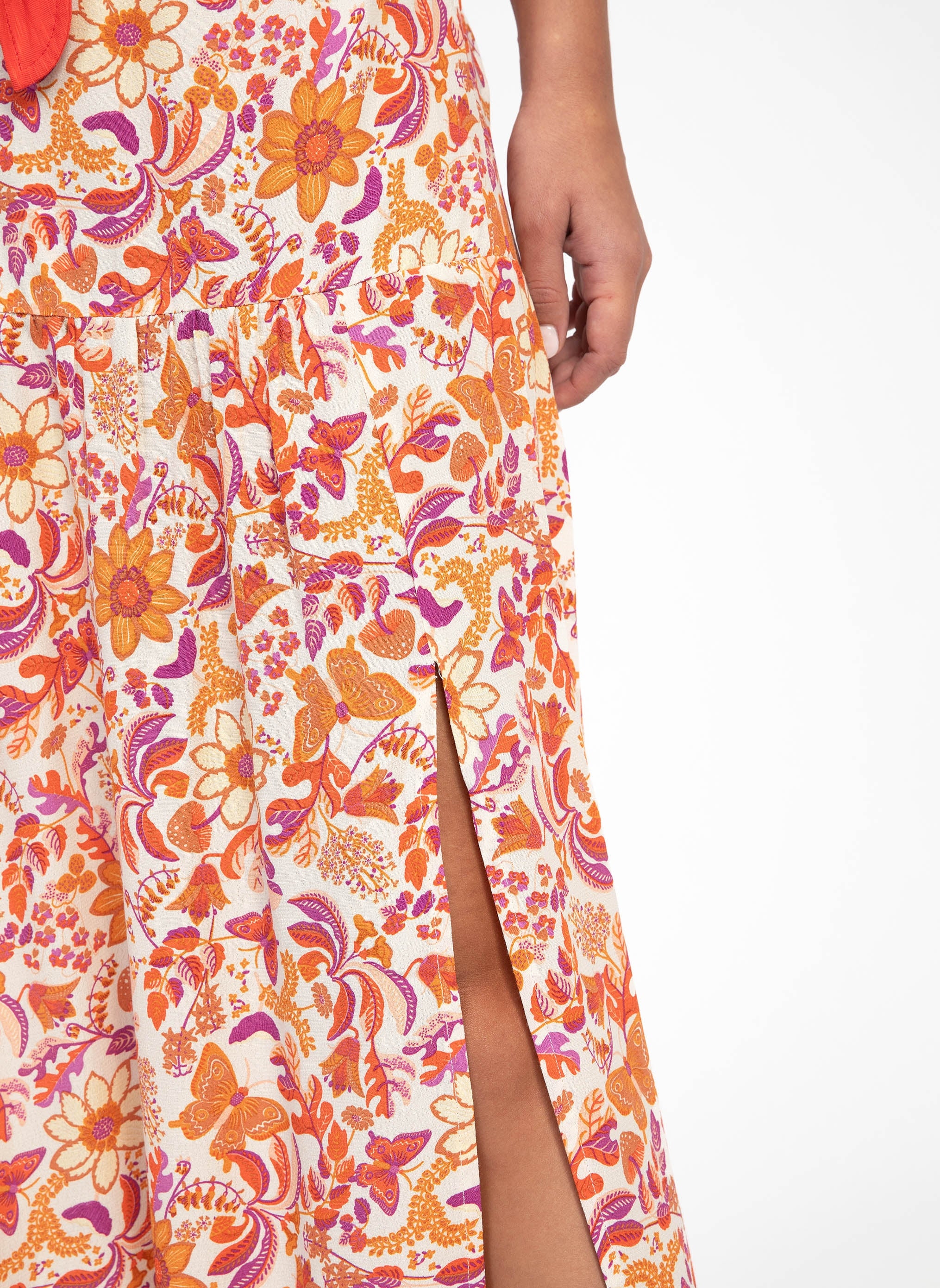 JUPE MIDI GILBERTA butterfly ecru