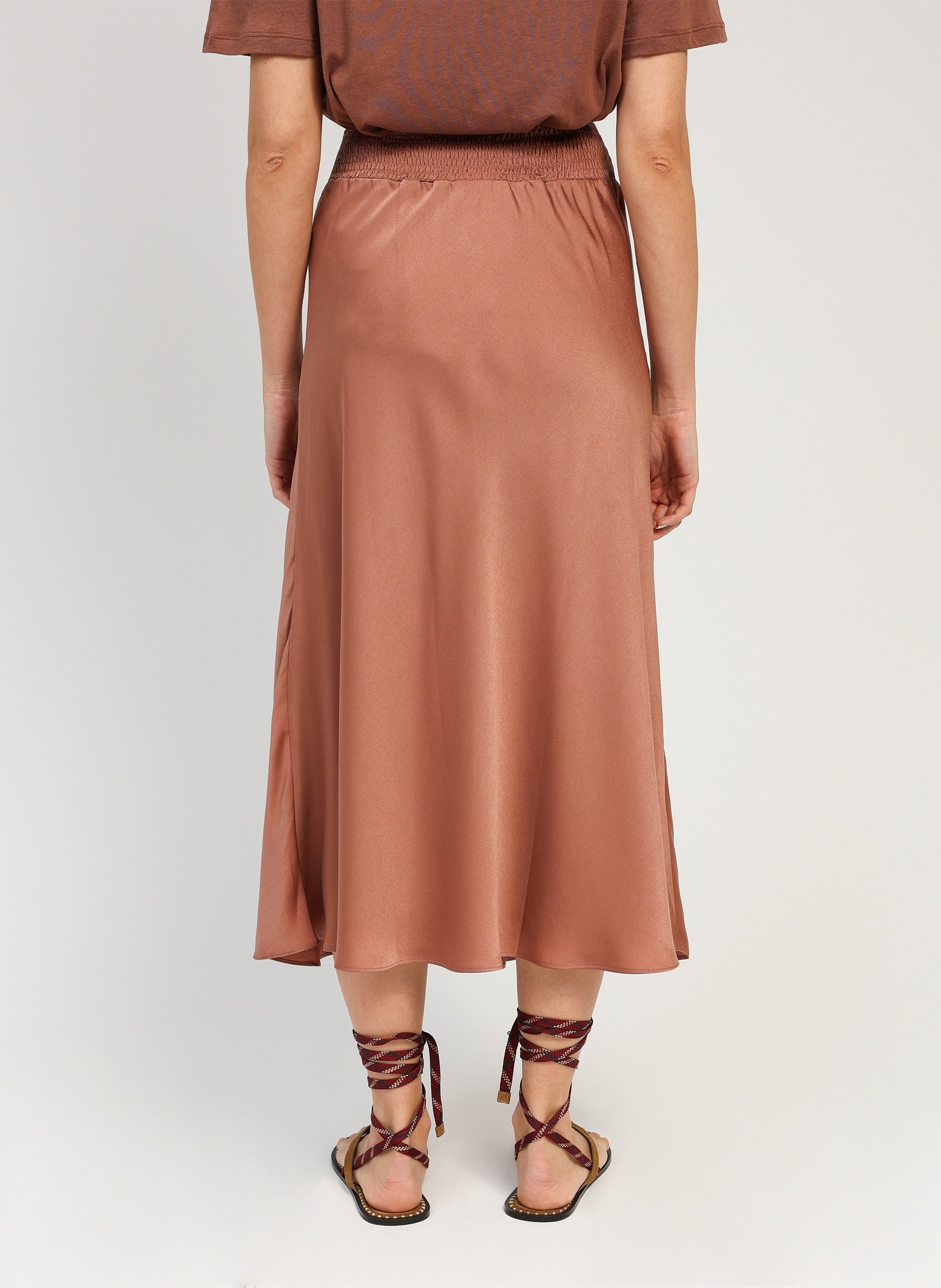 JANIALA mocha brown midi skirt