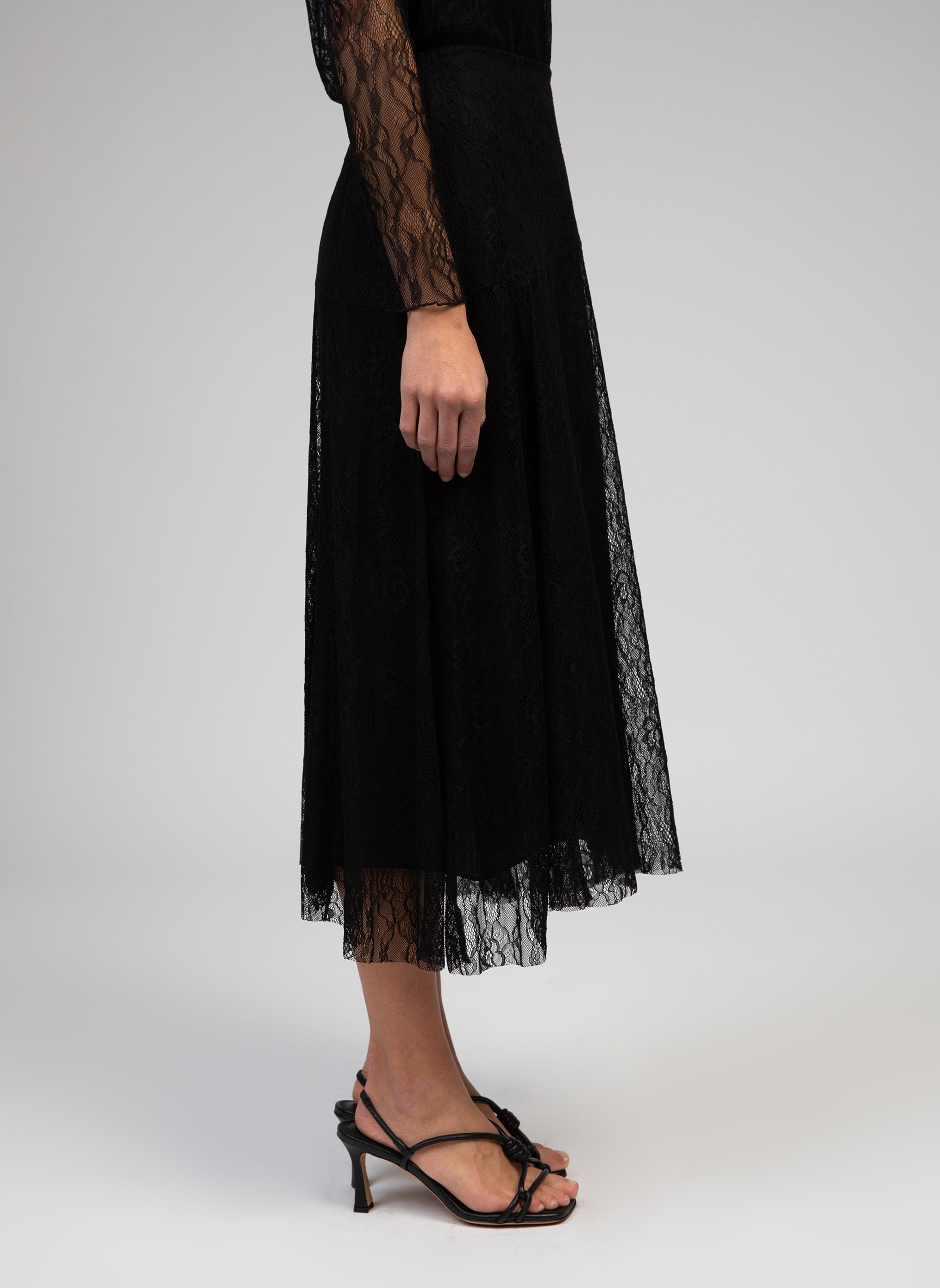 JUNIEN MIDI SKIRT negro