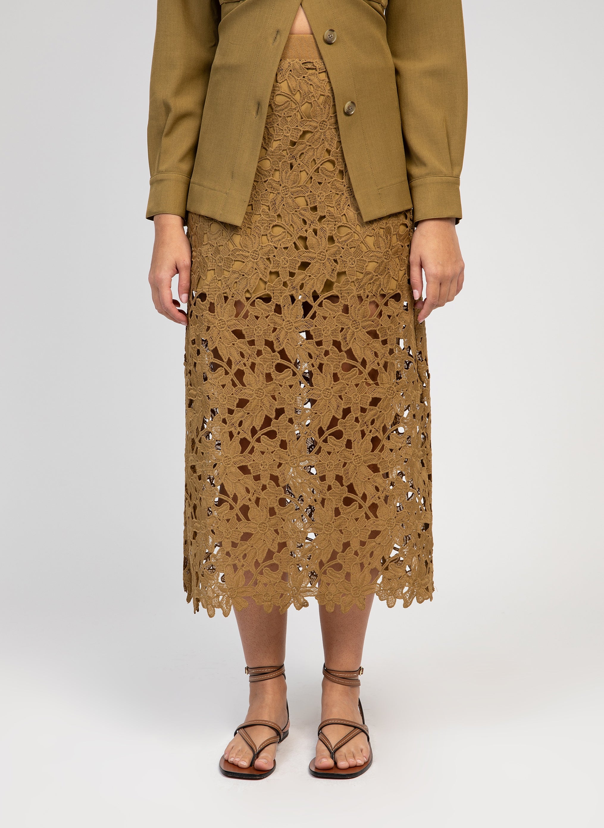 JUVY MIDI SKIRT olive