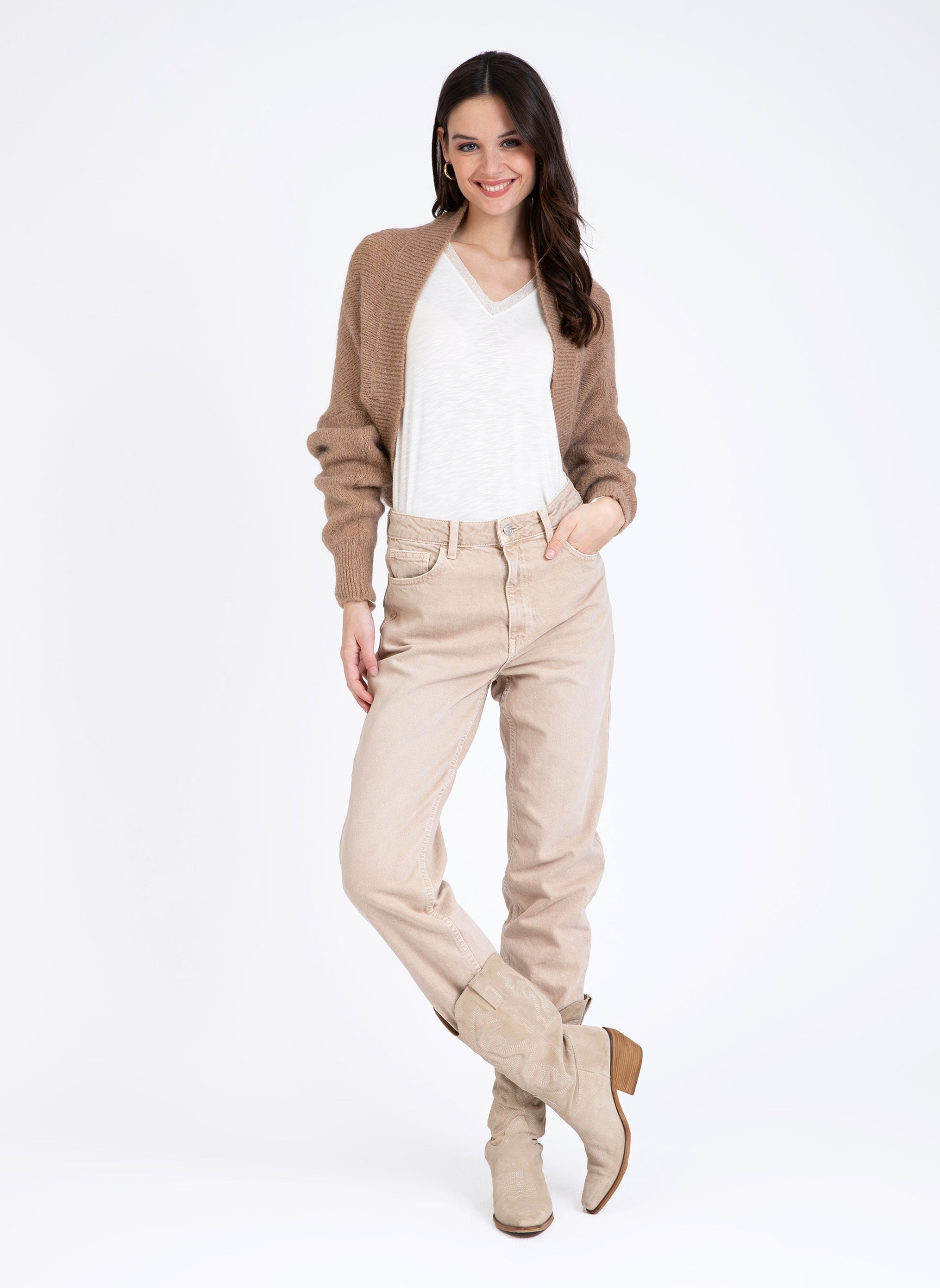 CARDIGAN LEBOLERO camel