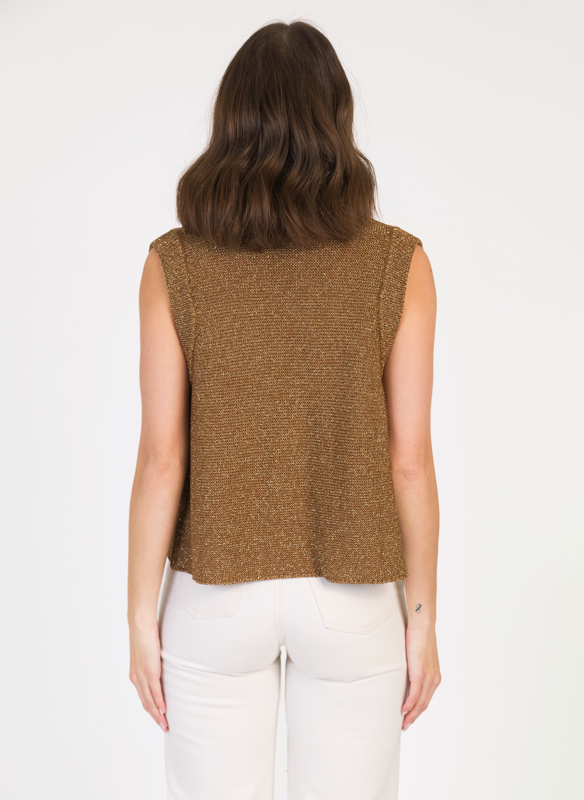 CARDIGAN SANS MANCHE LEGAYA bronze