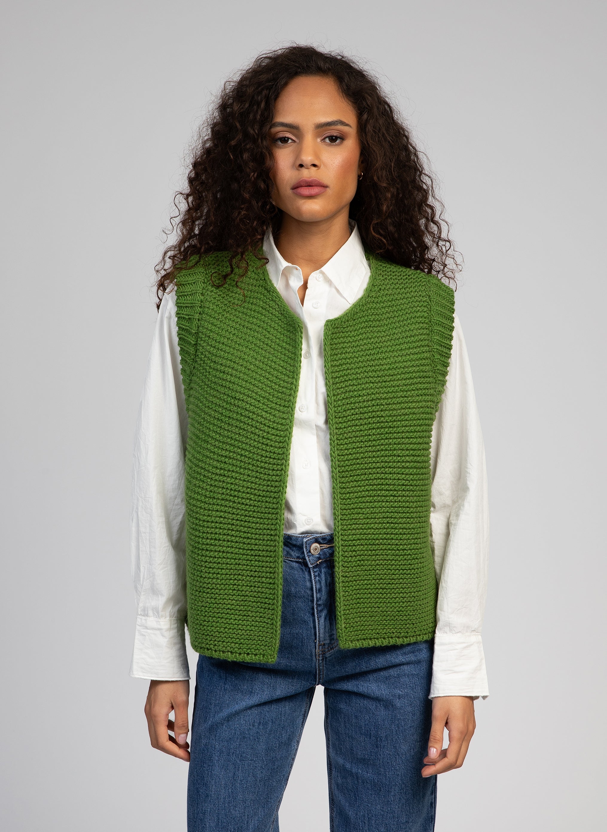 CARDIGAN SANS MANCHE LEGRINGOU mousse