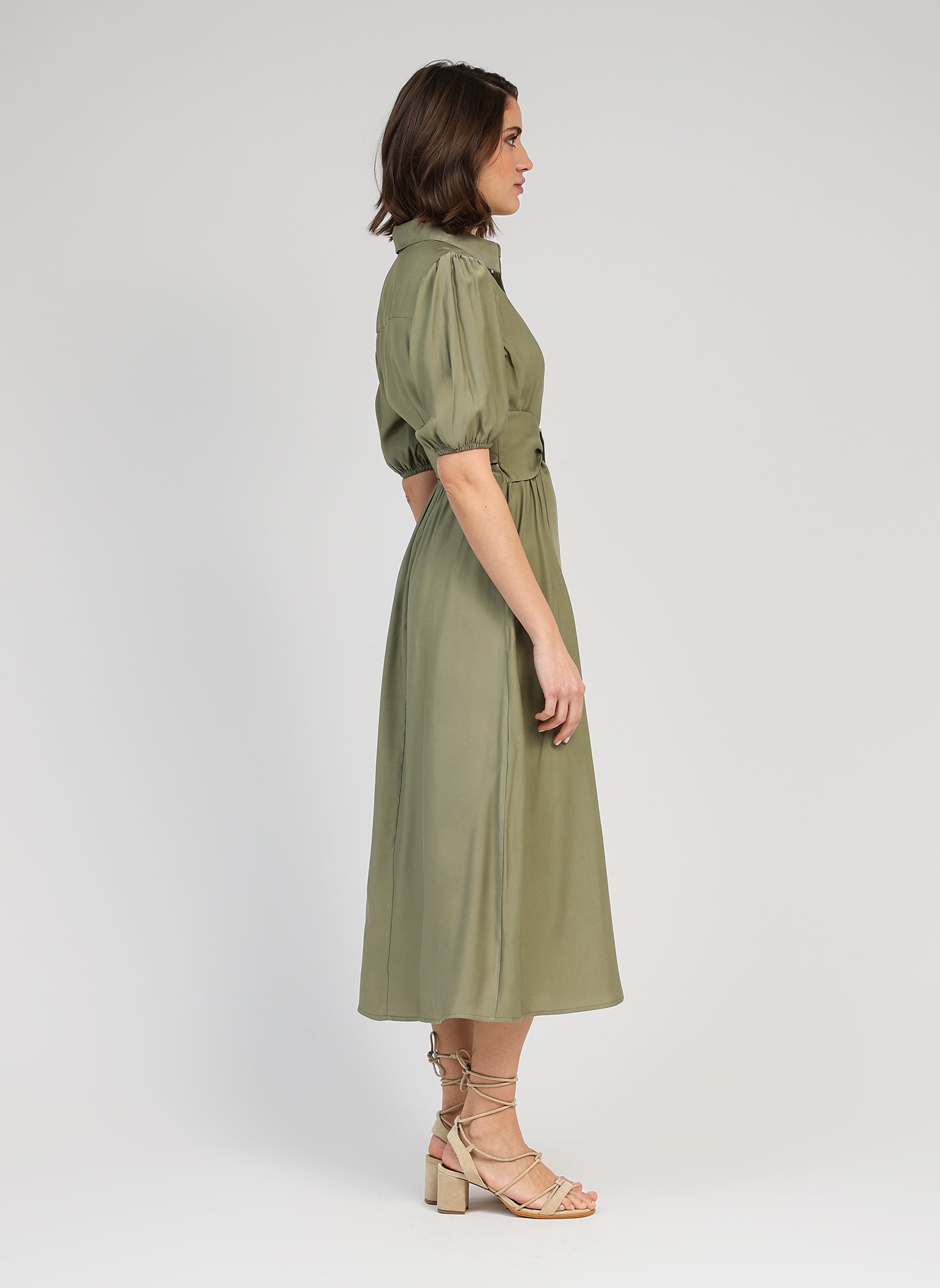 ROBE MIDI MALIDA militaire