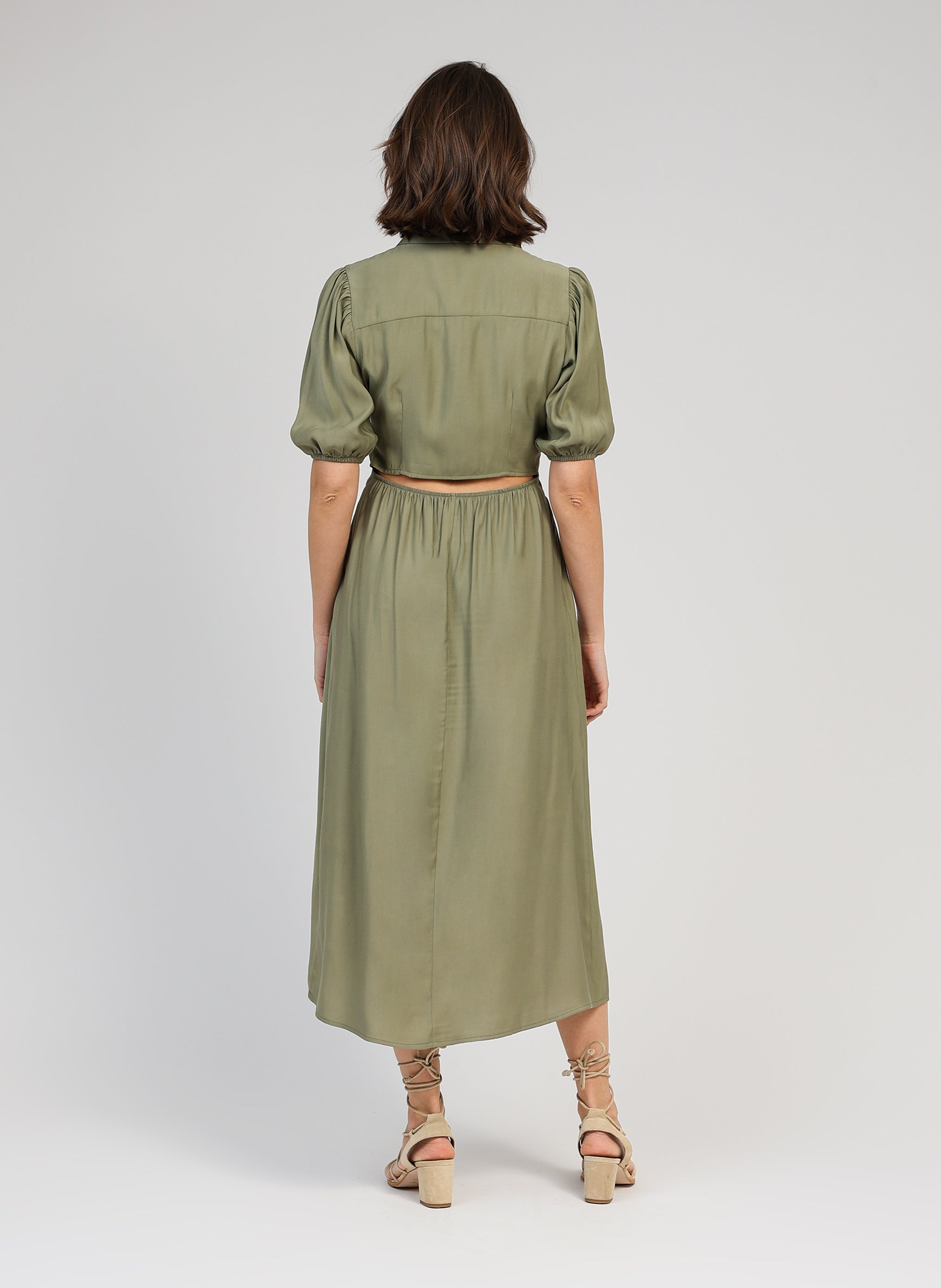 ROBE MIDI MALIDA militaire