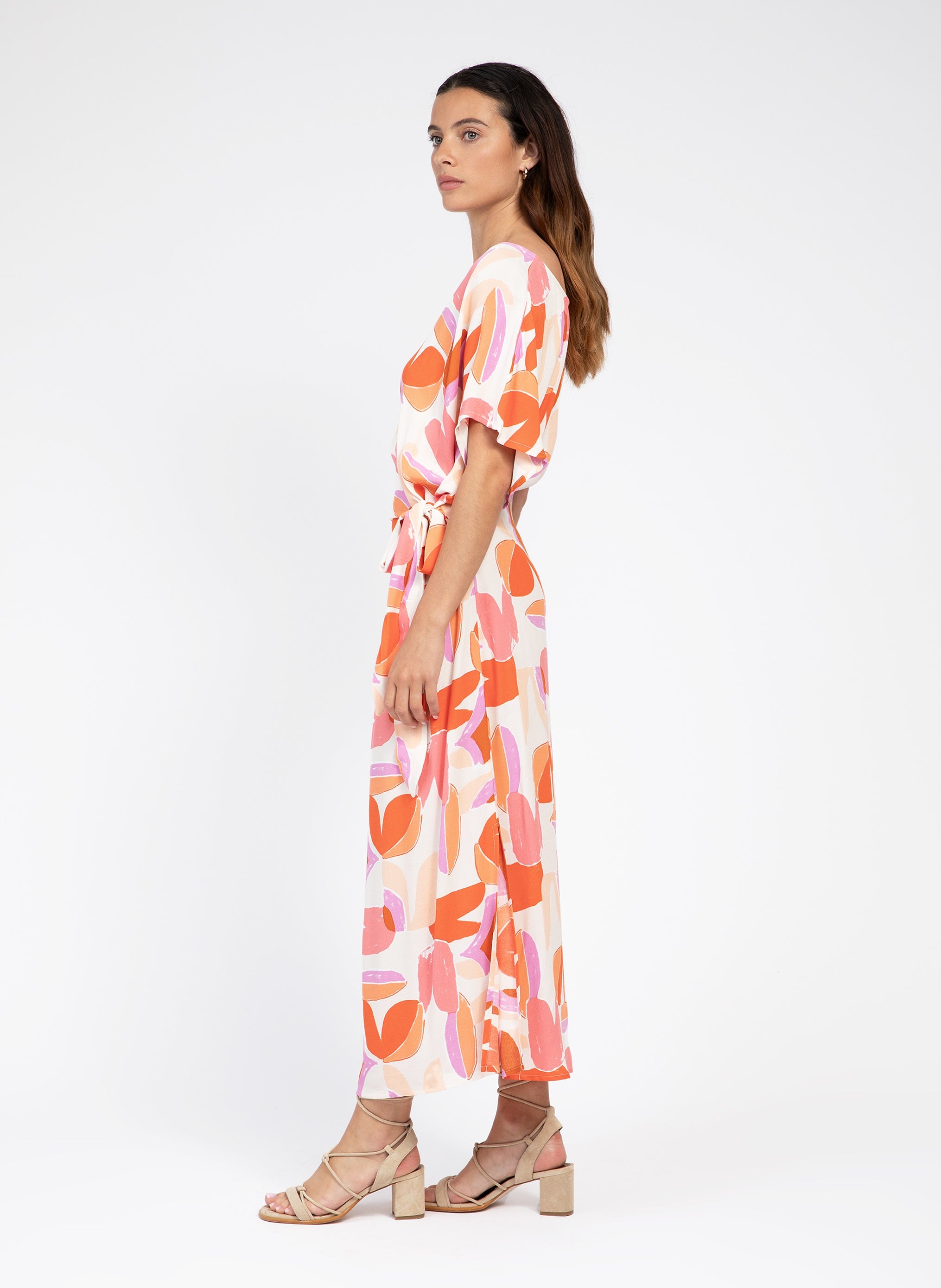 MELOTY barty pink MIDI DRESS