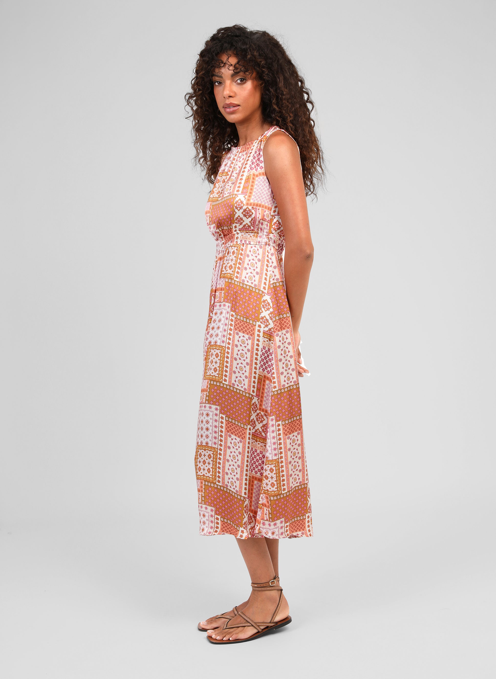 ROBE MIDI MILHAN patchila ocre