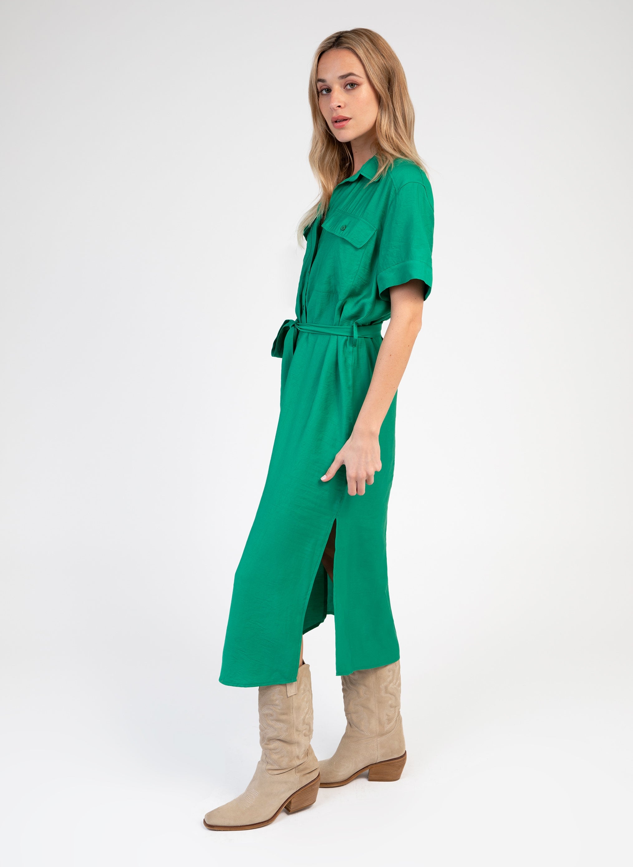 ROBE MIDI MILIE vert