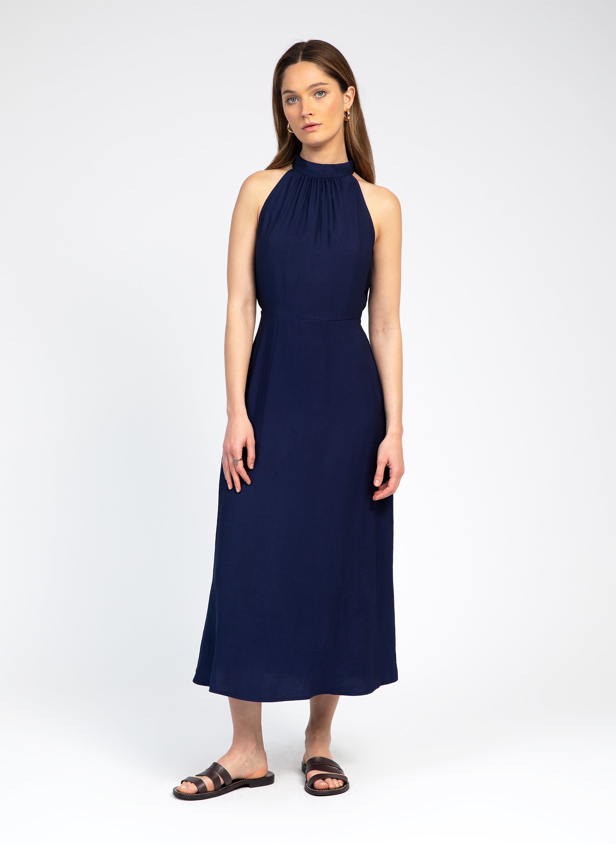 ROBE MIDI MOCKYNA marine