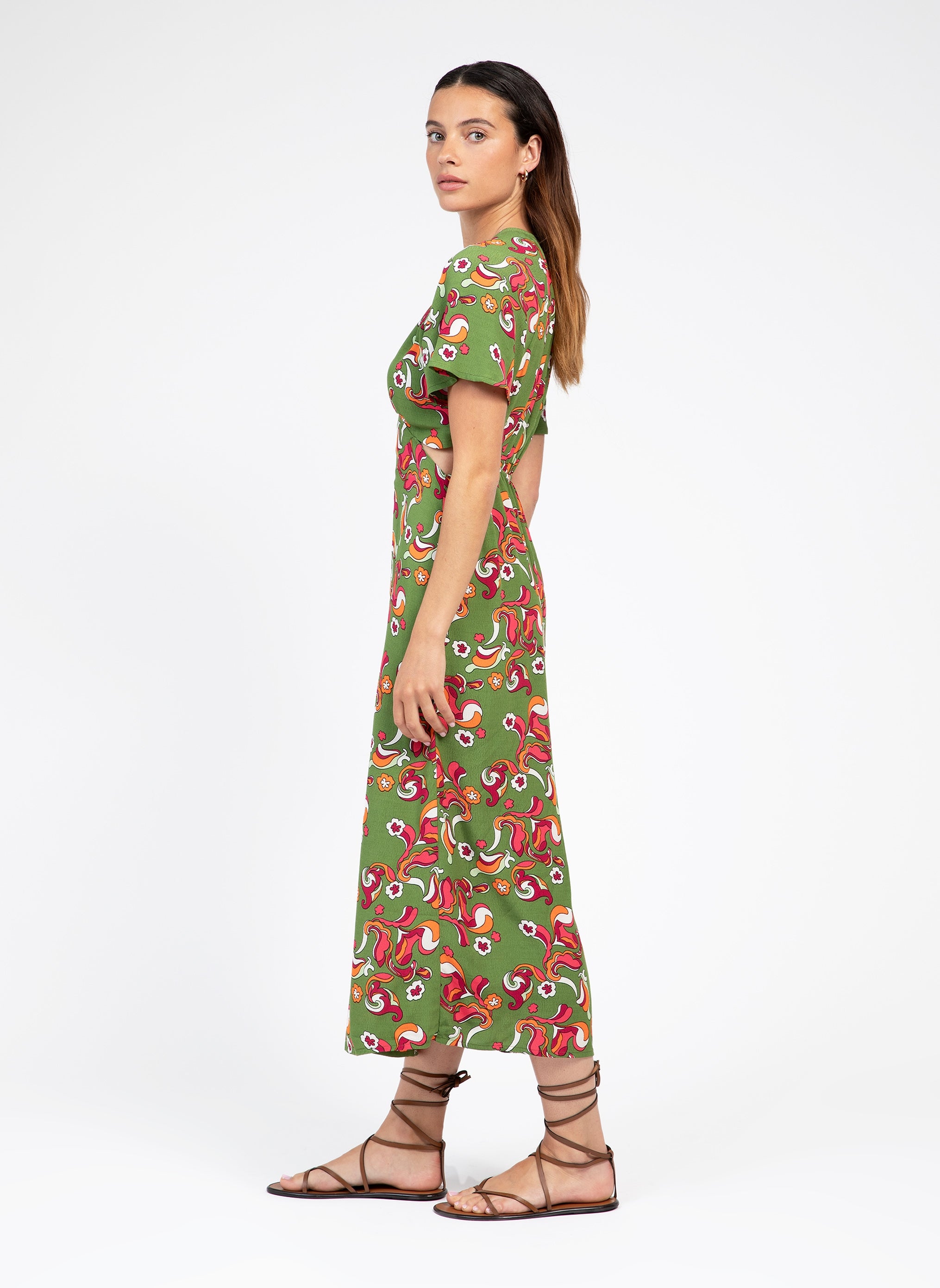MYKE green jewel MIDI DRESS