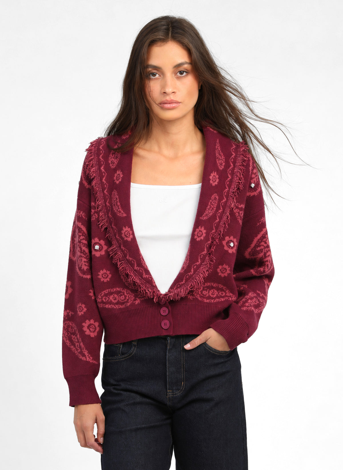 GILET NARIKA grenat