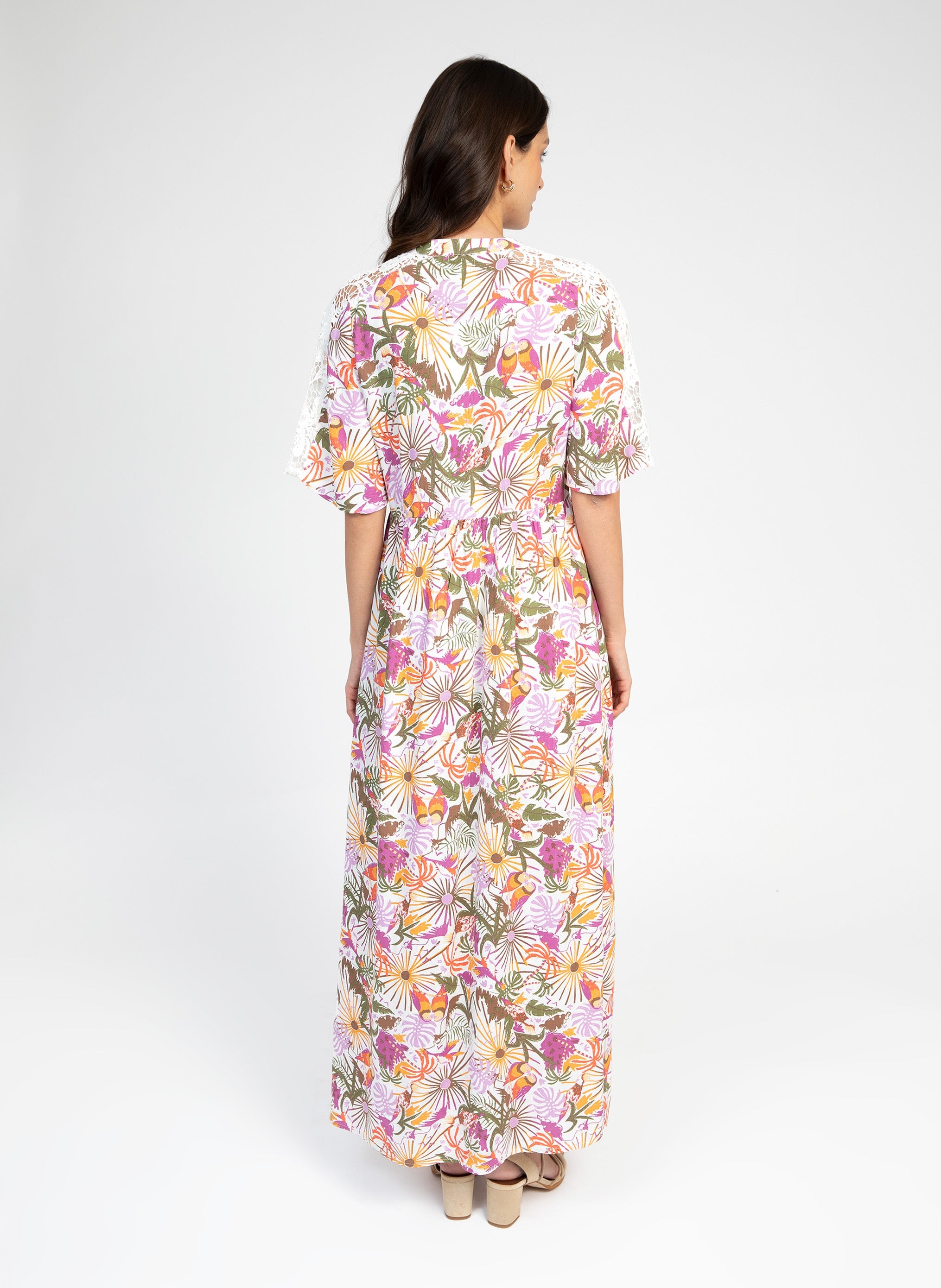 ODEMY banjo ecru LONG DRESS