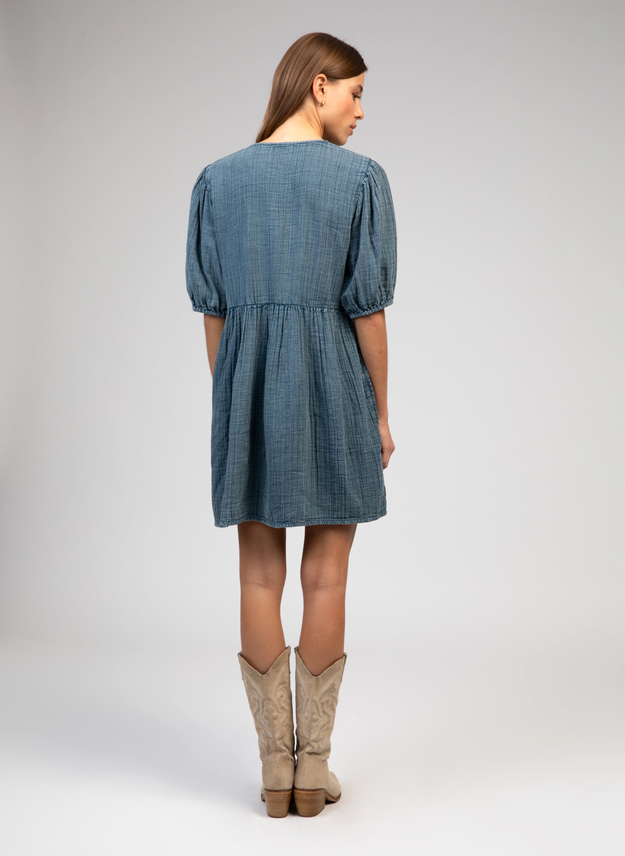 OLEONIA SHORT DRESS slate grey