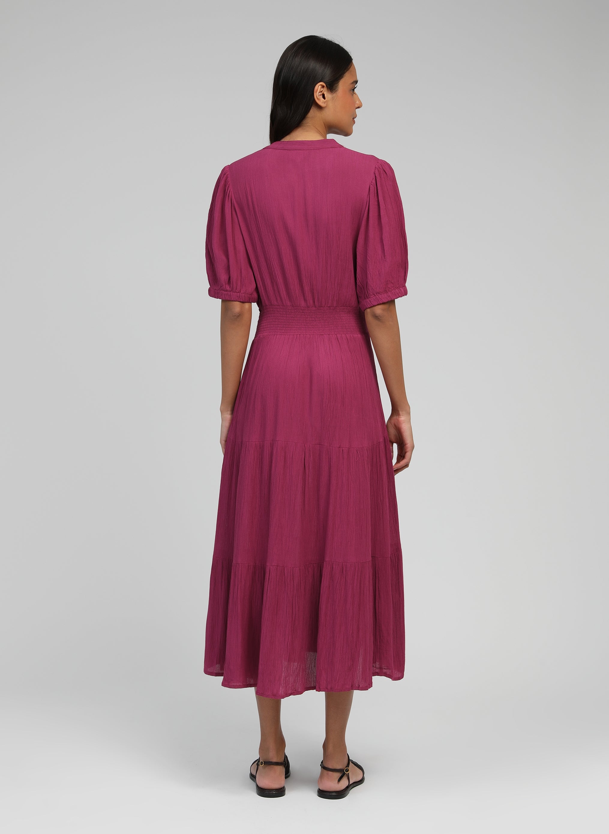 ROBE MIDI OMOA framboise