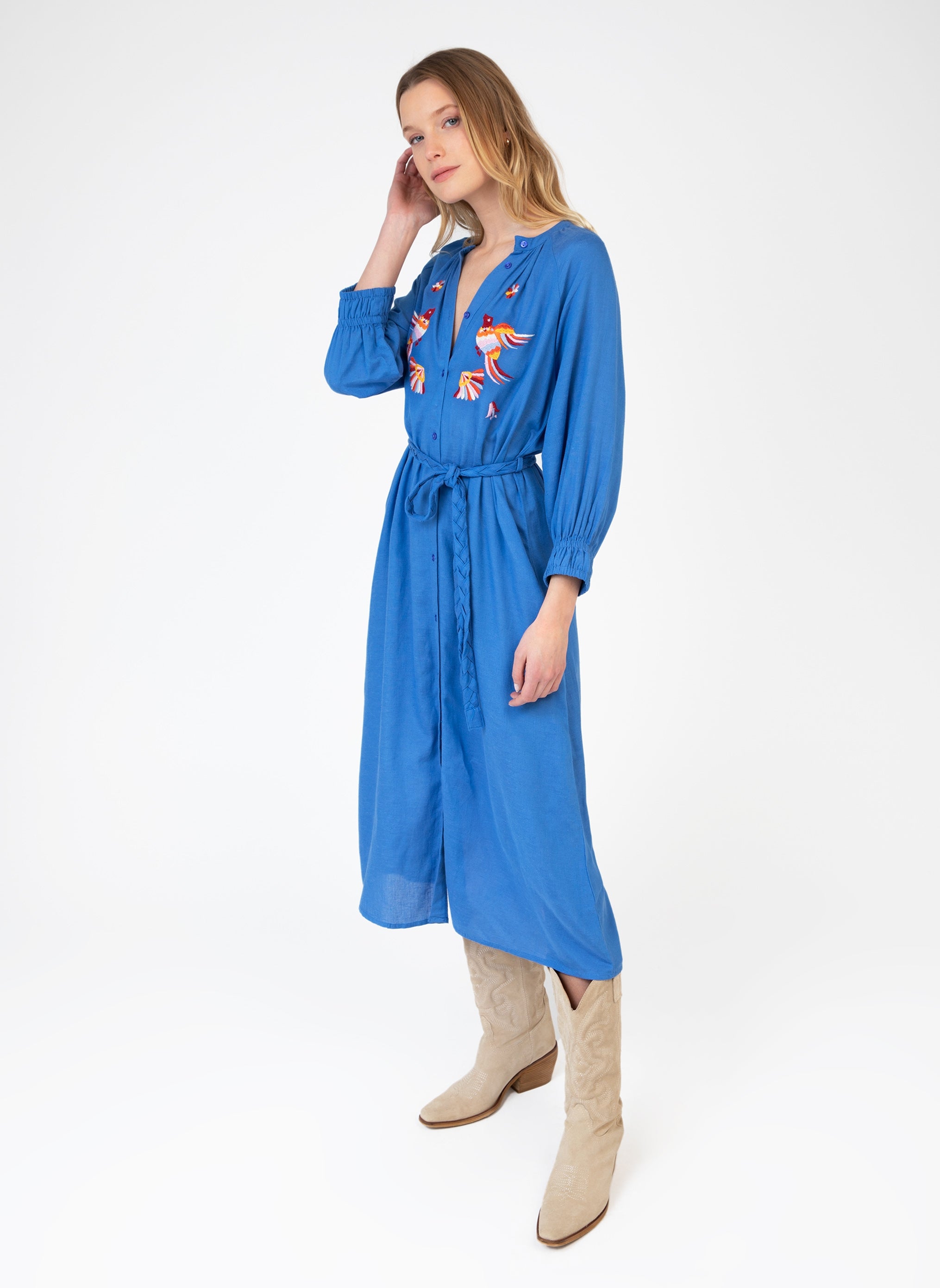 ROBE MIDI ONORIA bleu
