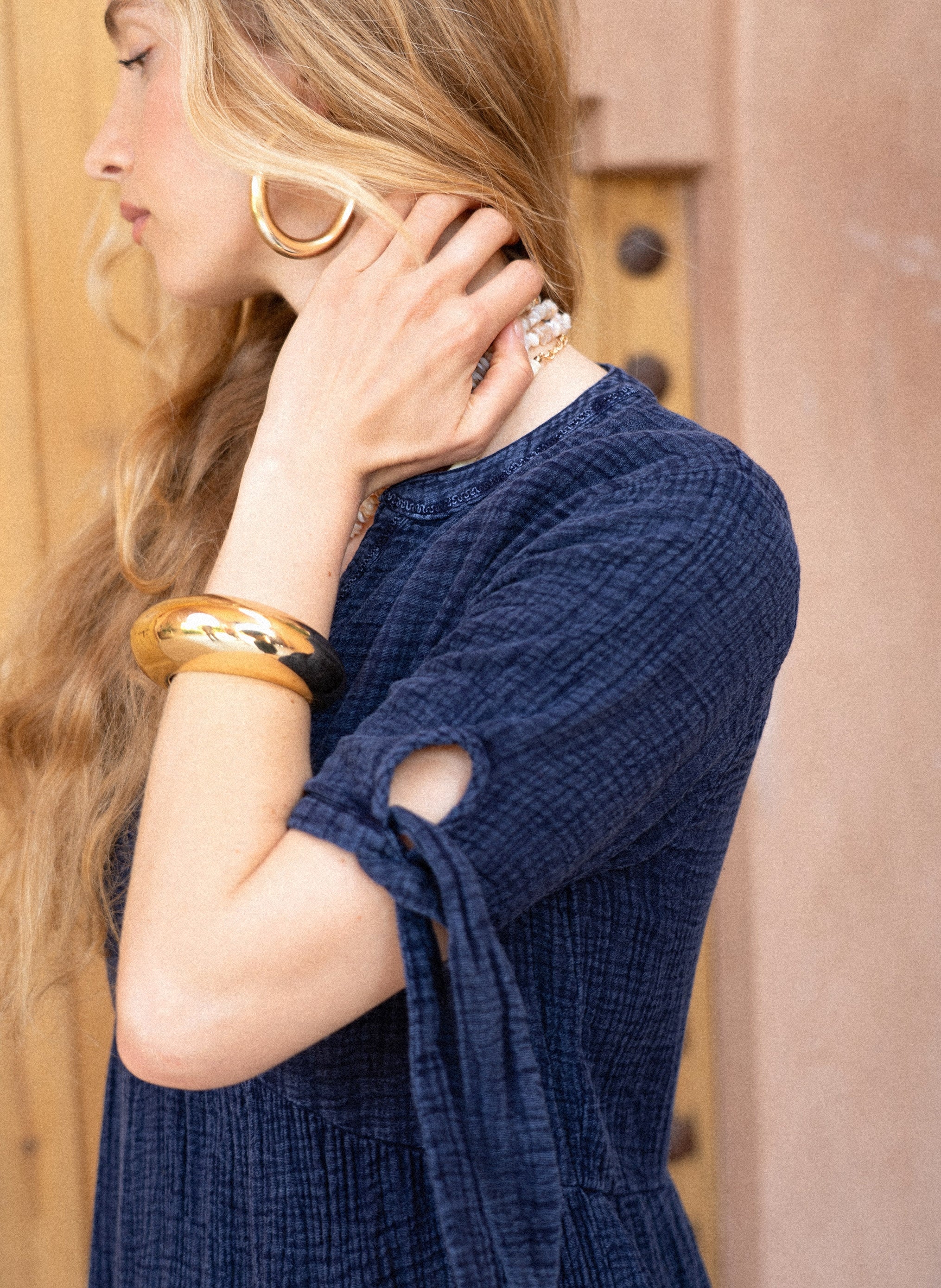 ROBE LONGUE OSAMDOU indigo