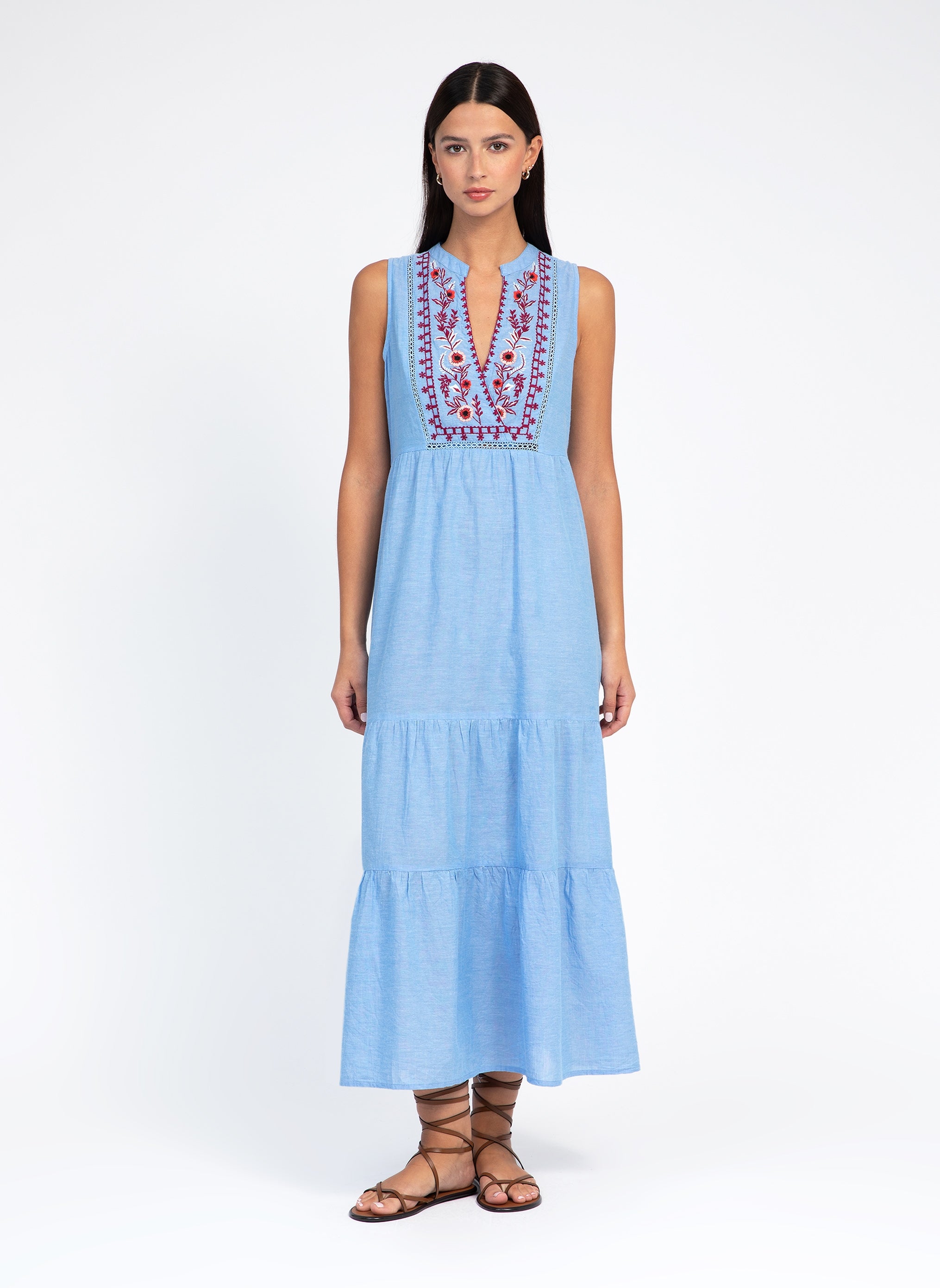 ROBE LONGUE OSKARY bleu