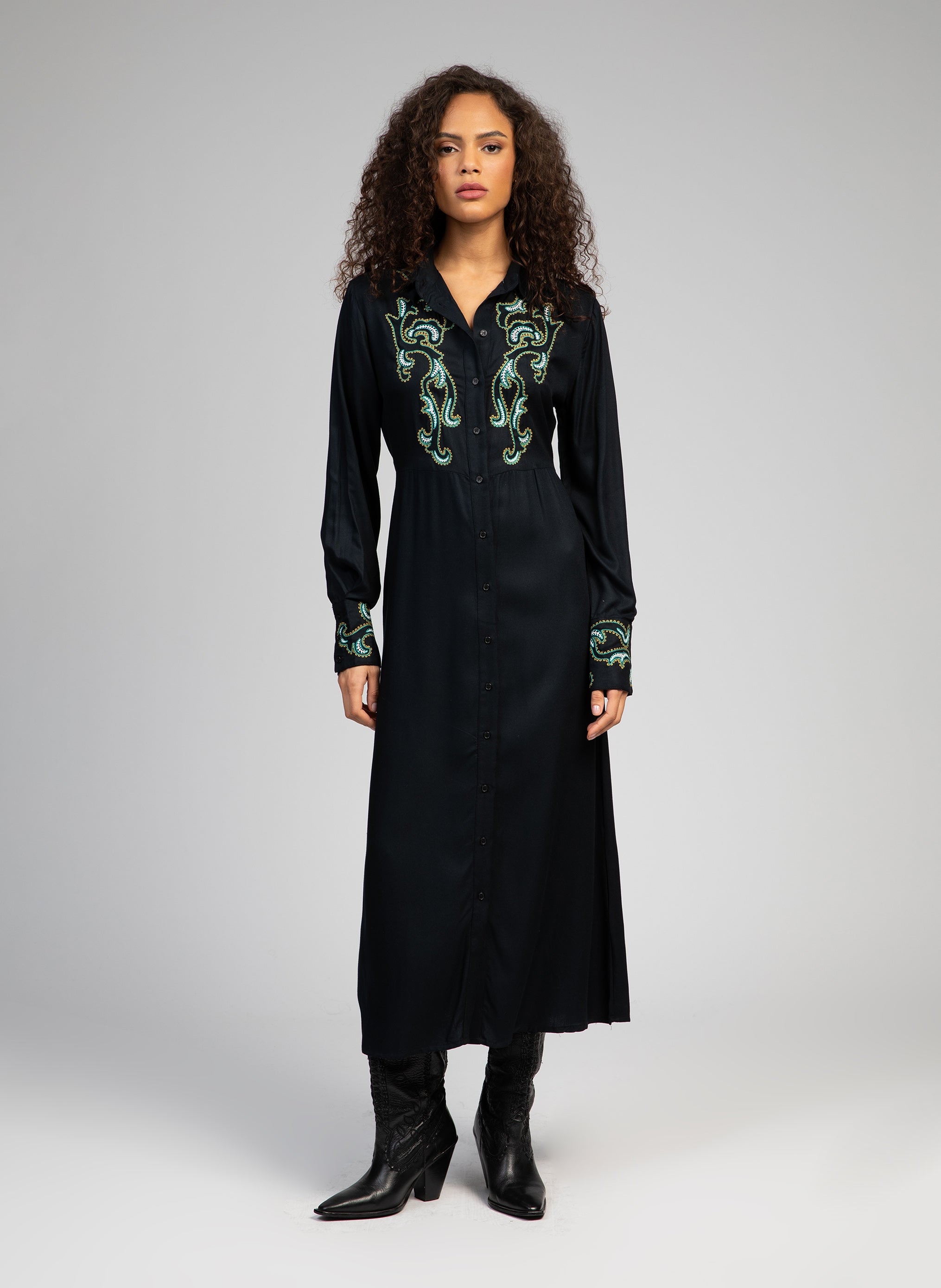 ROBE LONGUE OWINY vert