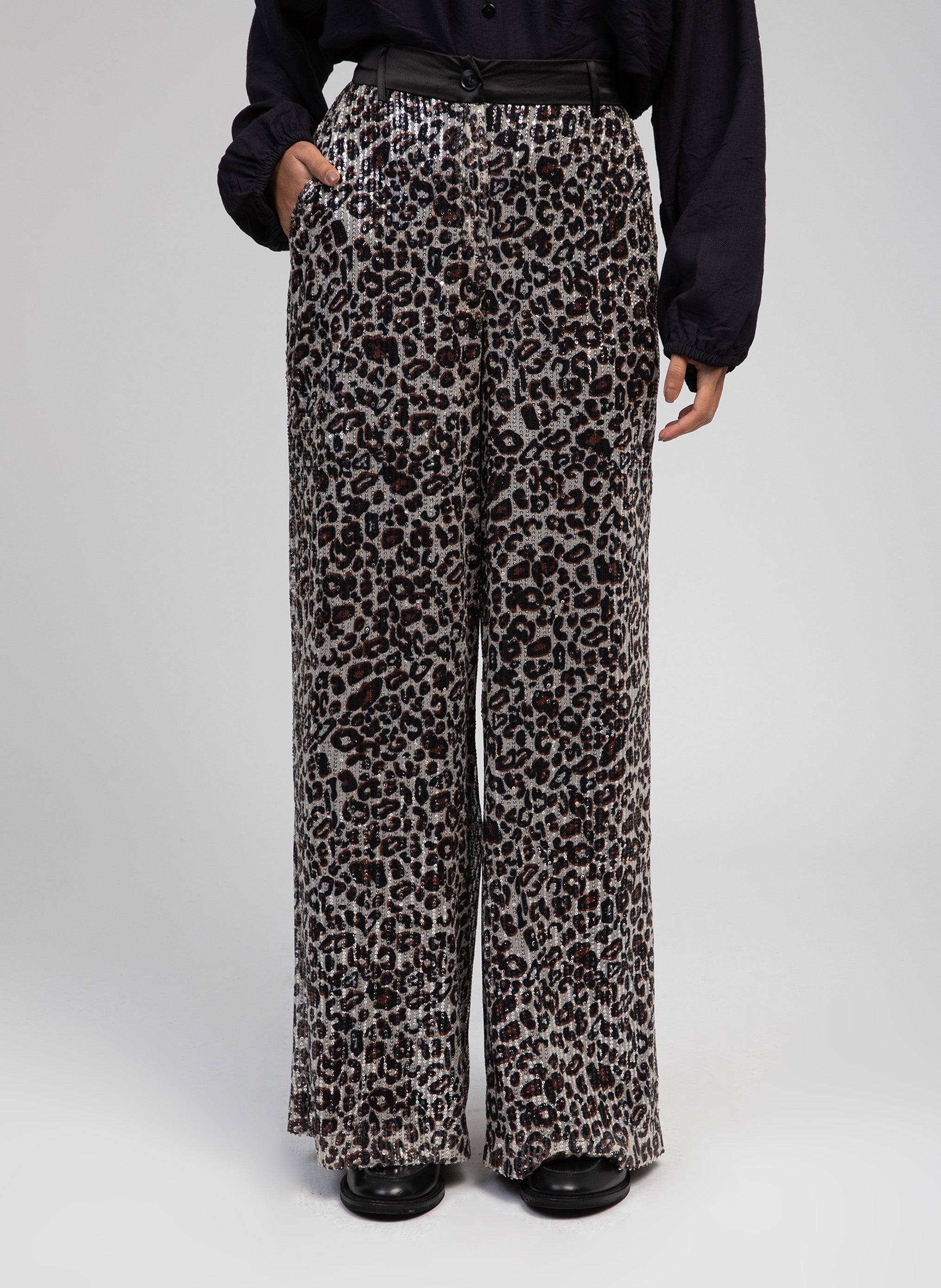 PERRIT leopard PANTALON