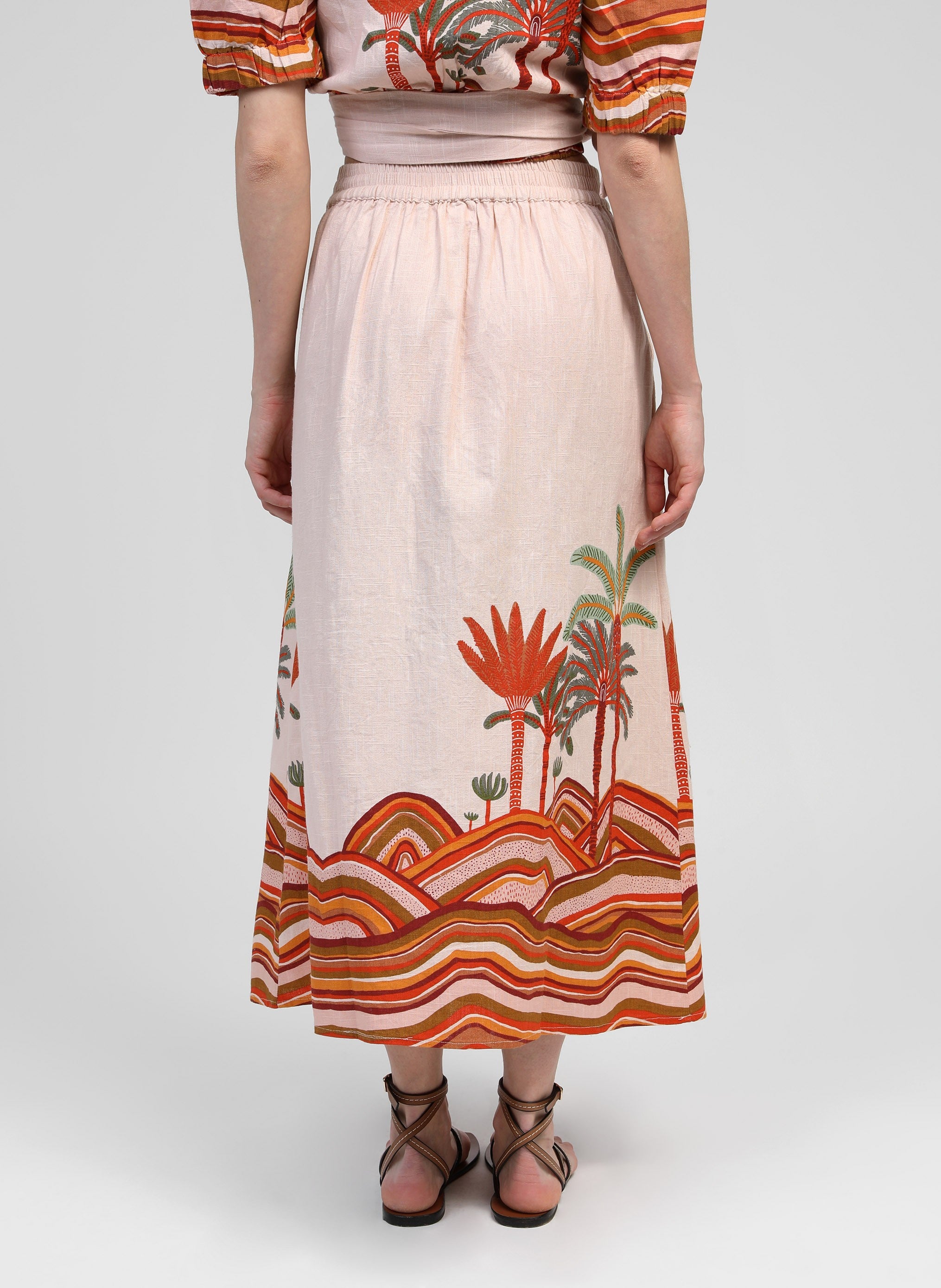 JUPE MIDI RAROMY palmyre orange