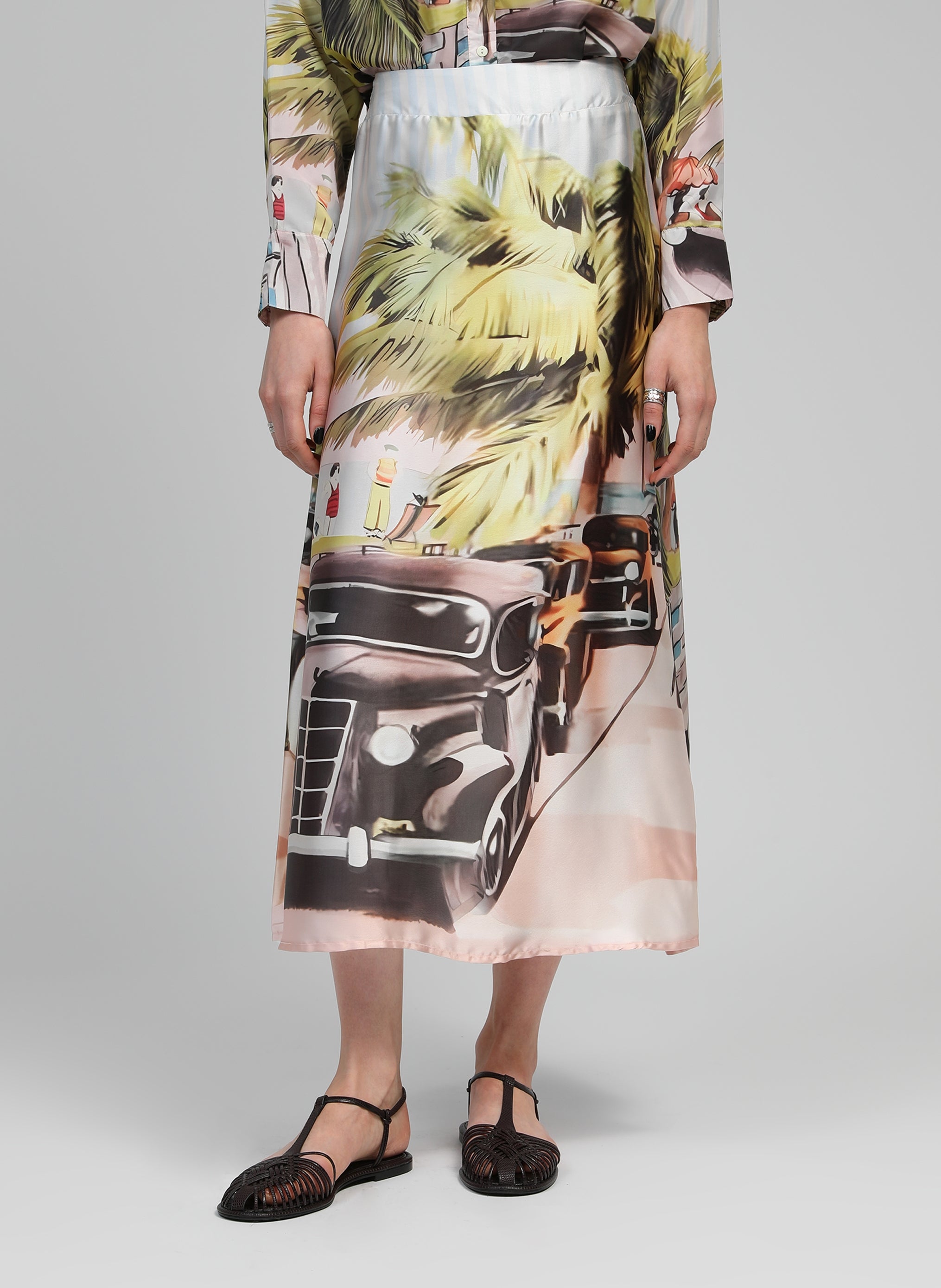 MIDI SKIRT RINALA florida anis