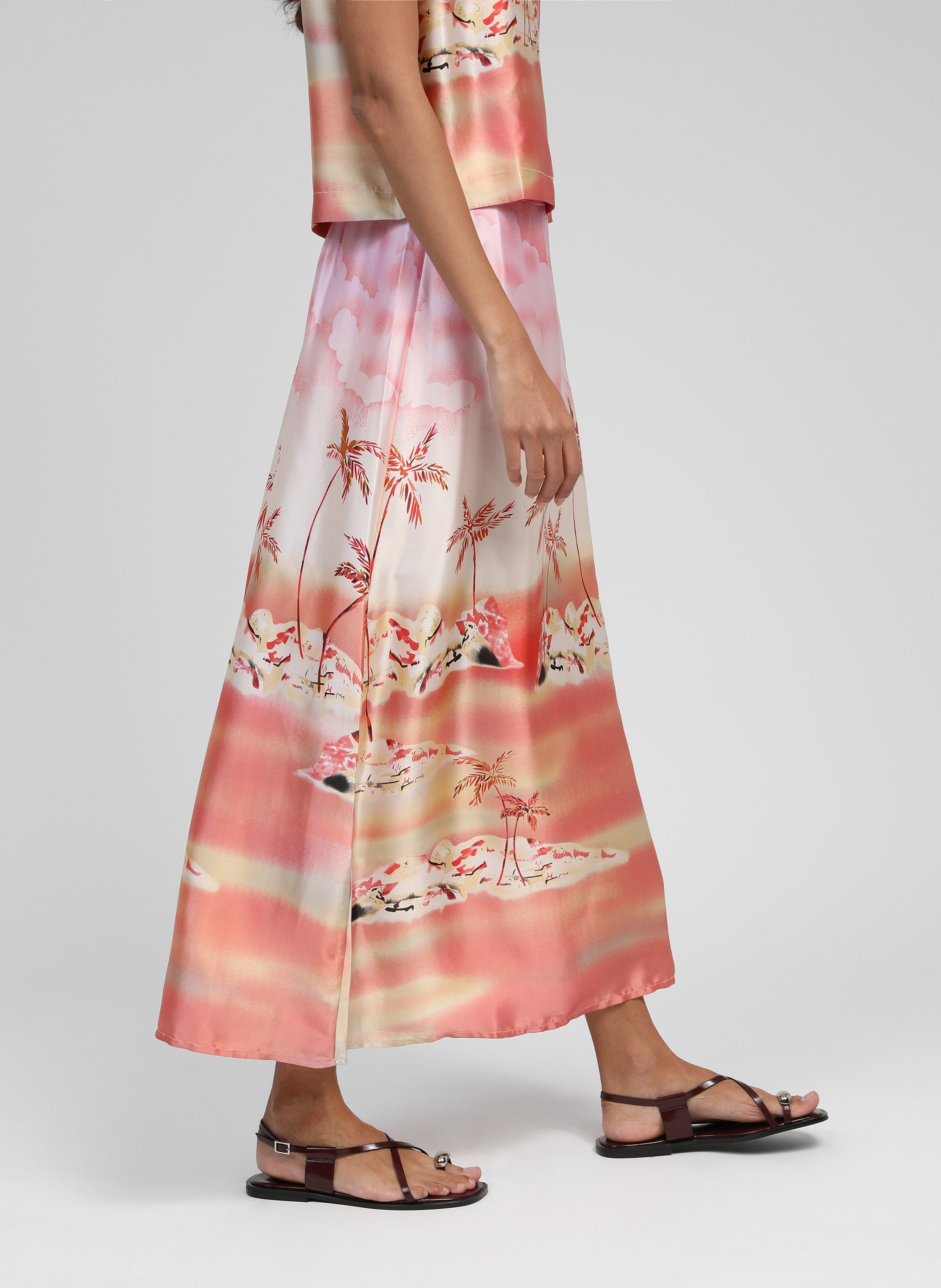 ROBILOU cabana pink midi skirt