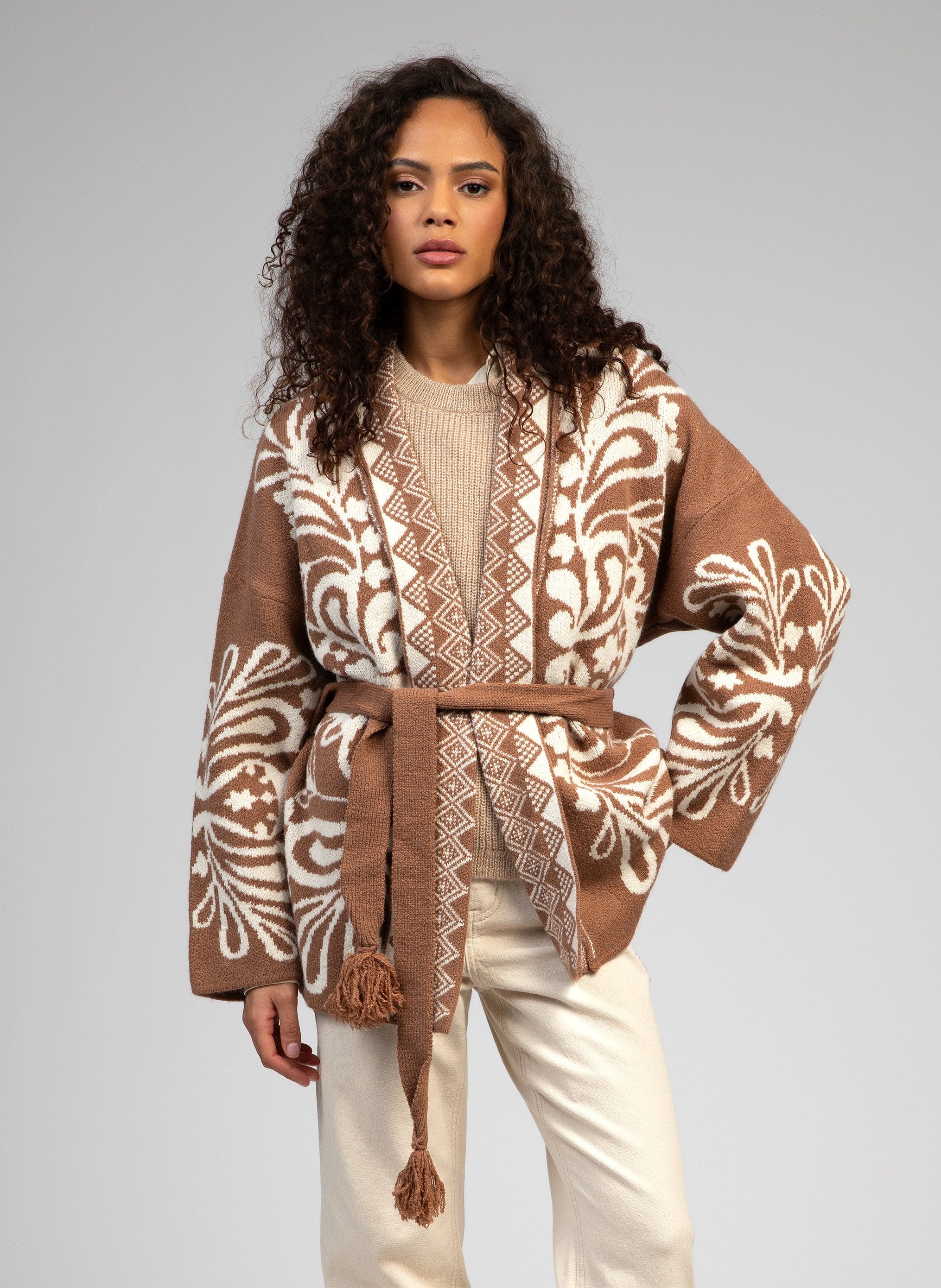 CARDIGAN VISHNOU noisette